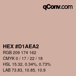 Color code: HEX #D1AEA2 | qconv.com