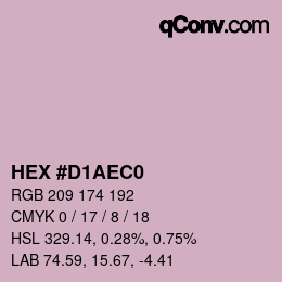 Código de color: HEX #D1AEC0 | qconv.com