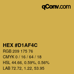 カラーコード: HEX #D1AF4C | qconv.com