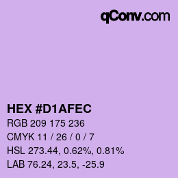 Color code: HEX #D1AFEC | qconv.com