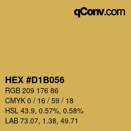 カラーコード: HEX #D1B056 | qconv.com