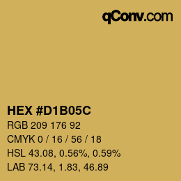 颜色代码: HEX #D1B05C | qconv.com