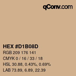 Color code: HEX #D1B08D | qconv.com