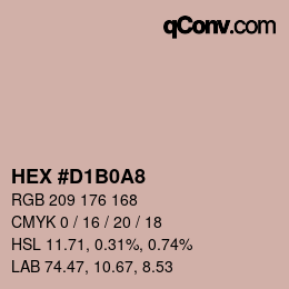 颜色代码: HEX #D1B0A8 | qconv.com