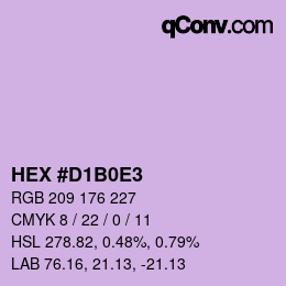 Color code: HEX #D1B0E3 | qconv.com