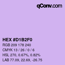 Color code: HEX #D1B2F0 | qconv.com