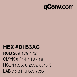 Color code: HEX #D1B3AC | qconv.com