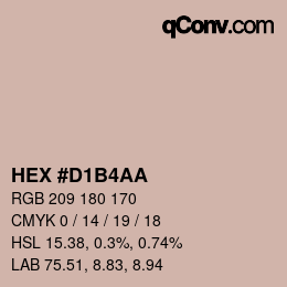 カラーコード: HEX #D1B4AA | qconv.com