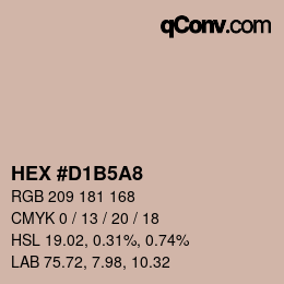 カラーコード: HEX #D1B5A8 | qconv.com