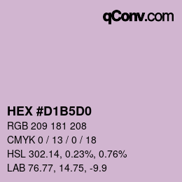 カラーコード: HEX #D1B5D0 | qconv.com