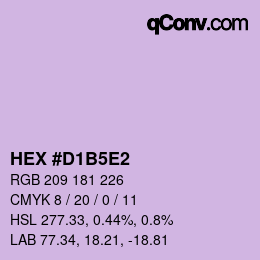Código de color: HEX #D1B5E2 | qconv.com