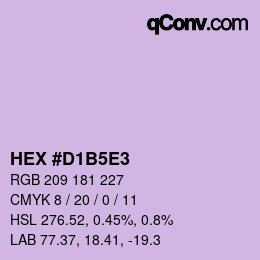Farbcode: HEX #D1B5E3 | qconv.com