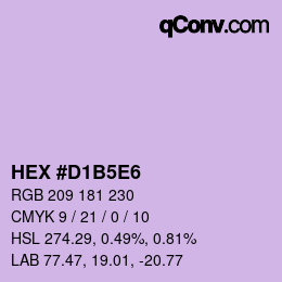 Código de color: HEX #D1B5E6 | qconv.com