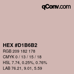 カラーコード: HEX #D1B6B2 | qconv.com