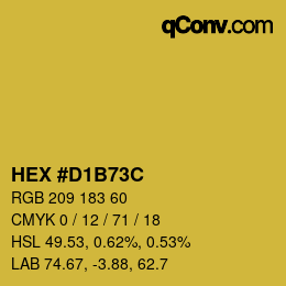 Color code: HEX #D1B73C | qconv.com
