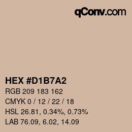 カラーコード: HEX #D1B7A2 | qconv.com