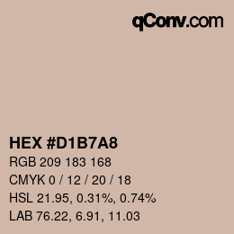 カラーコード: HEX #D1B7A8 | qconv.com