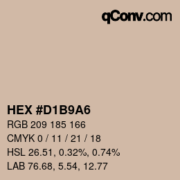 Color code: HEX #D1B9A6 | qconv.com