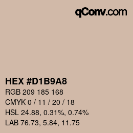 カラーコード: HEX #D1B9A8 | qconv.com