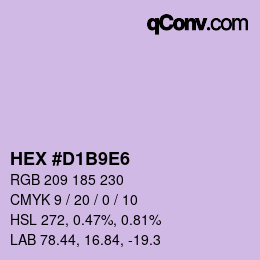カラーコード: HEX #D1B9E6 | qconv.com