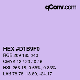 Color code: HEX #D1B9F0 | qconv.com