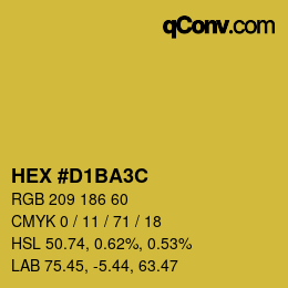 カラーコード: HEX #D1BA3C | qconv.com