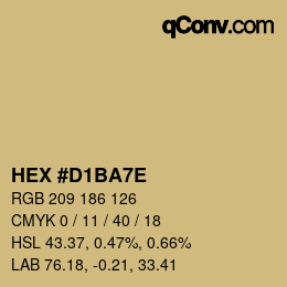 Color code: HEX #D1BA7E | qconv.com