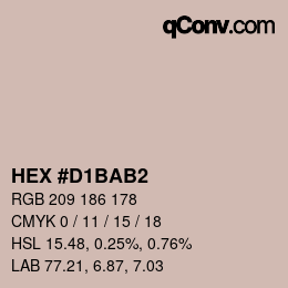 カラーコード: HEX #D1BAB2 | qconv.com