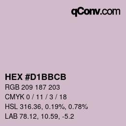 カラーコード: HEX #D1BBCB | qconv.com