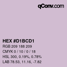 Color code: HEX #D1BCD1 | qconv.com