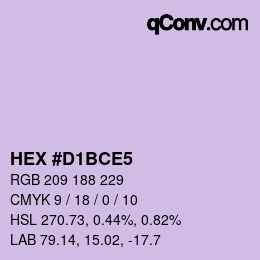 カラーコード: HEX #D1BCE5 | qconv.com