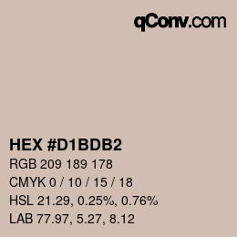 カラーコード: HEX #D1BDB2 | qconv.com