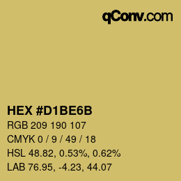 Color code: HEX #D1BE6B | qconv.com
