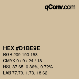 颜色代码: HEX #D1BE9E | qconv.com