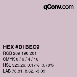 カラーコード: HEX #D1BEC9 | qconv.com