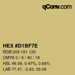 Color code: HEX #D1BF7E | qconv.com