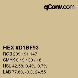 カラーコード: HEX #D1BF93 | qconv.com