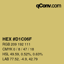Color code: HEX #D1C06F | qconv.com