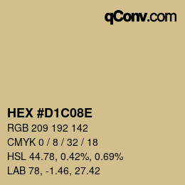 Farbcode: HEX #D1C08E | qconv.com