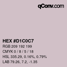 カラーコード: HEX #D1C0C7 | qconv.com