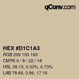 カラーコード: HEX #d1c1a3 | qconv.com