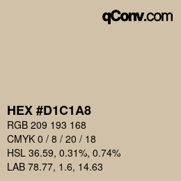 Farbcode: HEX #D1C1A8 | qconv.com