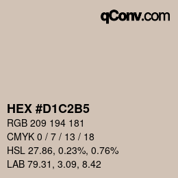 カラーコード: HEX #D1C2B5 | qconv.com