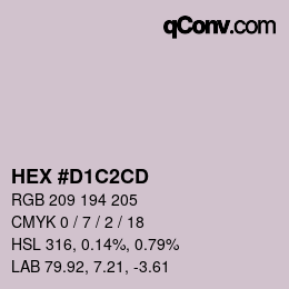 颜色代码: HEX #D1C2CD | qconv.com