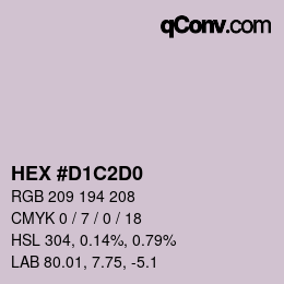 颜色代码: HEX #D1C2D0 | qconv.com