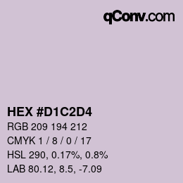 カラーコード: HEX #D1C2D4 | qconv.com