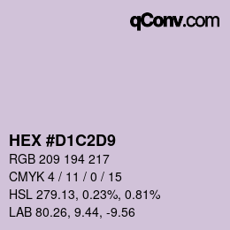 Color code: HEX #D1C2D9 | qconv.com