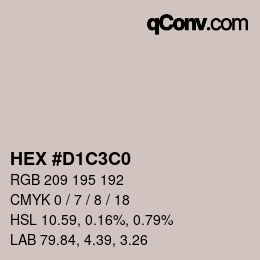 Color code: HEX #D1C3C0 | qconv.com