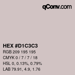 颜色代码: HEX #D1C3C3 | qconv.com