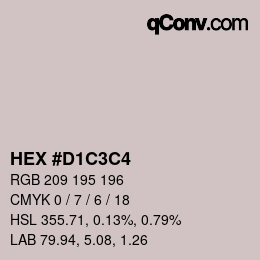 颜色代码: HEX #D1C3C4 | qconv.com